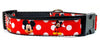 Mickey Mouse dog collar Handmade adjustable buckle 1"or 5/8"wide or leash