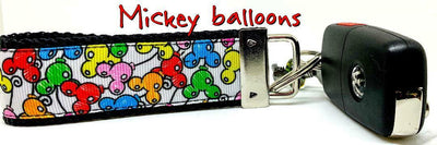 Mickey Balloons Key Fob Wristlet Keychain 1 1/4