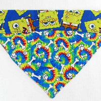 Spongebob Dog Bandana, Over the Collar dog bandana, Dog collar bandana, puppy - Furrypetbeds
