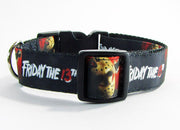 Friday the 13th dog collar handmade adjustable buckle collar 1" wide or leash Petcollarshandmade