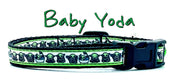 Baby Yoda cat or small dog collar 1/2" wide adjustable handmade bell or leash