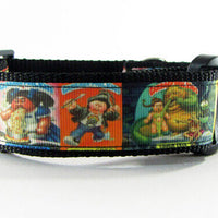 Garbage Pail Kids dog collar handmade adjustable buckle 1" wide or leash fabric