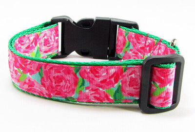 Roses dog collar handmade adjustable buckle collar 1