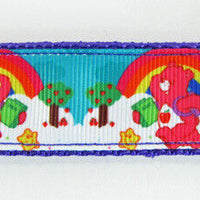 Care Bears dog collar handmade adjustable buckle collar 1" wide or leash fabric Petcollarshandmade