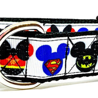 Mickey Super Heroes dog collar handmade adjustable buckle collar 1" wide