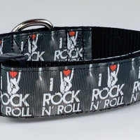 Rock n Roll Dog collar handmade adjustable buckle 1" or 5/8" wide or leash