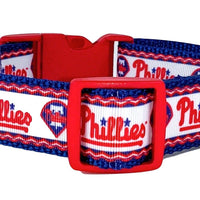 Phillies dog collar handmade adjustable buckle collar 5/8" wide or leash fabric