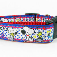 Snoopy dog collar 12.00 all sizes adjustable buckle collar 1" wide or leash $12 - Furrypetbeds