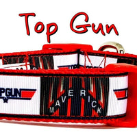 Top Gun Maverick dog collar adjustable buckle 1" or 5/8" wide or leash Movie Petcollarshandmade