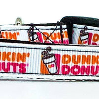 Dunkin Donuts cat or small dog collar 1/2"wide adjustable handmade bell or leash