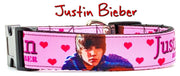 Justin Bieber dog collar Handmade adjustable buckle 1" wide or leash Rock N Roll Petcollarshandmade