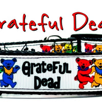 Grateful Dead dog collar Rock handmade adjustable buckle 1"or 5/8"wide or leash Petcollarshandmade