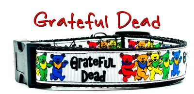 Grateful Dead dog collar Rock handmade adjustable buckle 1