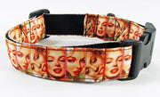 Marilyn dog collar handmade adjustable buckle collar 1" wide or leash movie star Petcollarshandmade