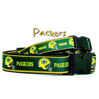 Green Bay Packers dog collar handmade adjustable buckle 5/8" wide or leash
