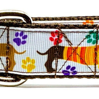 Dachshunds dog collar handmade adjustable buckle collar 1" or 5/8"wide or leash - Furrypetbeds