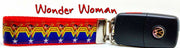 Wonder Woman Key Fob Wristlet Keychain 1"wide Zipper pull Camera strap handmade