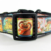 Garbage Pail Kids dog collar handmade adjustable buckle 1" wide or leash fabric