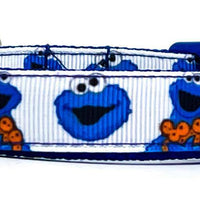 Cookie  Monster dog collar handmade adjustable buckle collar 5/8" wide or leash