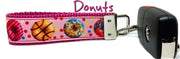 Donuts Key Fob Wristlet Keychain 1"wide Zipper pull Camera strap handmade - Furrypetbeds