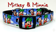 Mickey Christmas dog collar handmade adjustable buckle collar 5/8"wide or leash Petcollarshandmade