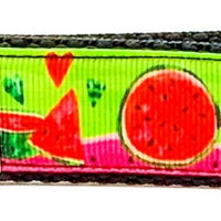 Watermelon Key Fob Wristlet Keychain 1"wide Zipper pull Camera strap handmade - Furrypetbeds