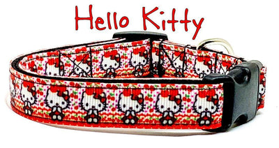 Hello Kitty dog collar handmade adjustable buckle collar 5/8