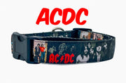 ACDC dog collar  handmade adjustable buckle collar 1" wide  Rock N Roll Petcollarshandmade