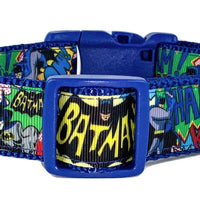 Batman dog collar handmade adjustable buckle collar 1" wide or leash