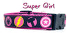 Supergirl dog collar handmade adjustable buckle 1" or 5/8" wide or leash pink