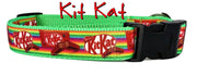 Kit Kat Candy dog collar handmade adjustable buckle 1" or 5/8" wide or leash Petcollarshandmade