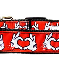 Mickey Mouse dog collar Handmade adjustable buckle 1"or 5/8"wide or leash Petcollarshandmade