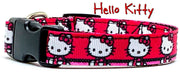 Hello Kitty dog collar handmade adjustable buckle collar 5/8" wide or leash Petcollarshandmade