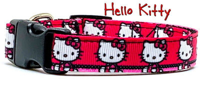 Hello Kitty dog collar handmade adjustable buckle collar 5/8