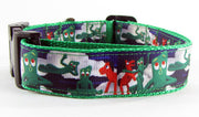 Gumby dog collar handmade adjustable buckle collar 1" wide leash Petcollarshandmade