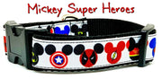 Mickey Super Heroes dog collar handmade adjustable buckle collar 1" wide Petcollarshandmade