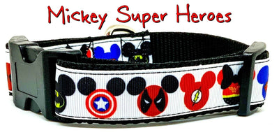 Mickey Super Heroes dog collar handmade adjustable buckle collar 1