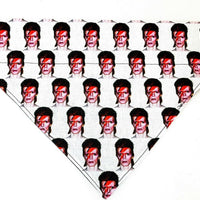 David Bowie Dog Bandana Over the Collar dog bandana Dog collar bandana Rock Petcollarshandmade