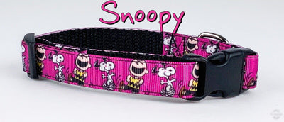 Snoopy dog collar handmade adjustable buckle collar 5/8