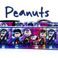 Peanuts dog collar handmade adjustable buckle 1" or 5/8" wide or leash Petcollarshandmade