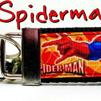 Spiderman Paint Key Fob Wristlet Keychain 1 1/4"wide Zipper pull Camera strap Petcollarshandmade