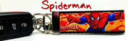 Spiderman Paint Key Fob Wristlet Keychain 1 1/4"wide Zipper pull Camera strap