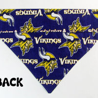 Vikings football Dog Bandana Over the Collar dog bandana Dog collar bandana Petcollarshandmade