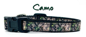 Camo cat or small dog collar 1/2"wide adjustable handmade bell or leash Petcollarshandmade