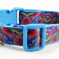 Paisley dog collar handmade adjustable buckle collar 1" wide or leash Petcollarshandmade