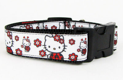 Hello Kitty dog collar Handmade adjustable buckle collar 1