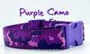 Purple Camo dog collar handmade adjustable buckle 1"or 5/8"wide or leash hunting Petcollarshandmade