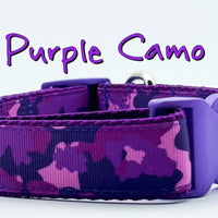 Purple Camo dog collar handmade adjustable buckle 1"or 5/8"wide or leash hunting Petcollarshandmade