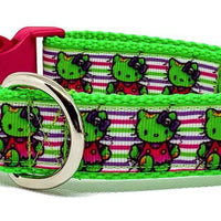 Hello Kitty Halloween dog collar handmade adjustable buckle 1" wide or leash