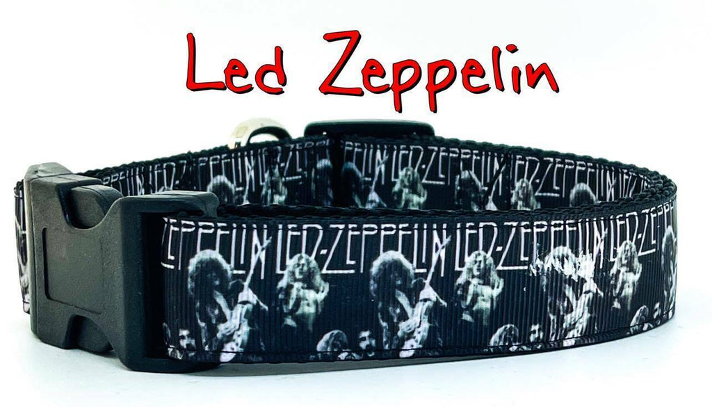 Led Zeppelin dog collar Handmade adjustable buckle 1" or 5/8"wide or leash Rock